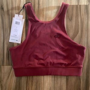 NWT Lacoste Women Quick Dry Sports Bra Burgundy Small